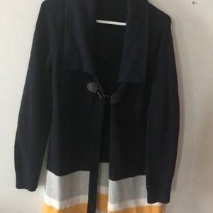 TOMMY HILFIGER TOGGLE-CLOSURE LONG LENGTH SWEATER
